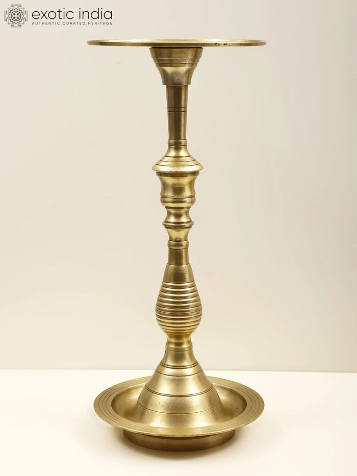 16" Brass Diya Stand for Pooja