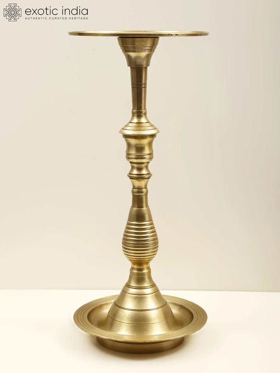 16" Brass Diya Stand for Pooja