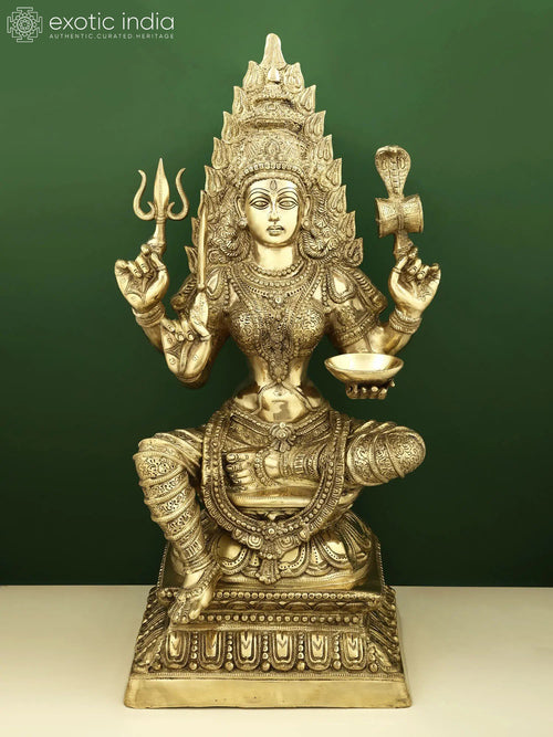 32" Large Brass Mariamman Statue for Pooja
