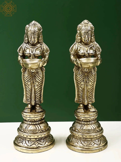 8" Brass Deep Lakshmi Set