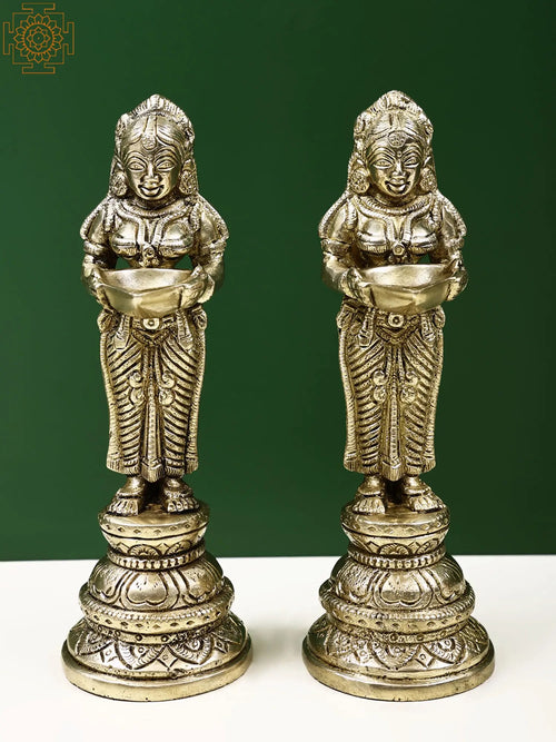 8" Brass Lakshmi Idol Set for Pooja