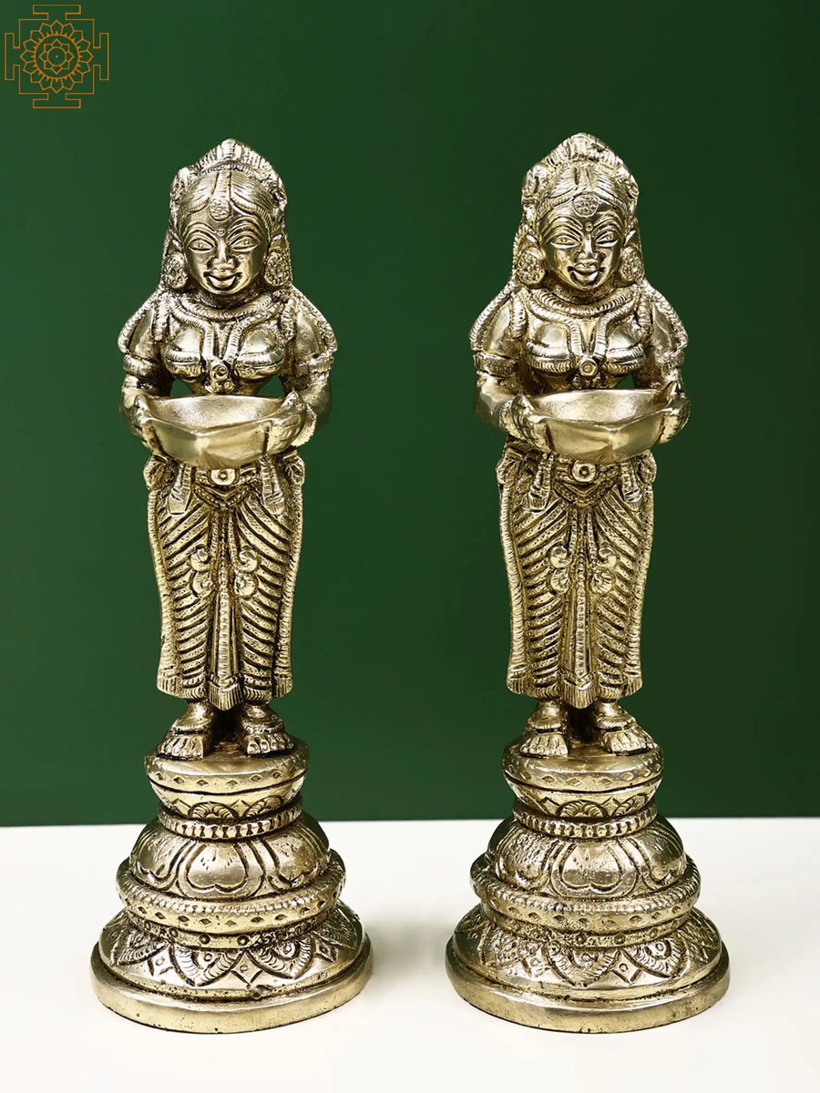 8" Brass Lakshmi Idol Set for Pooja