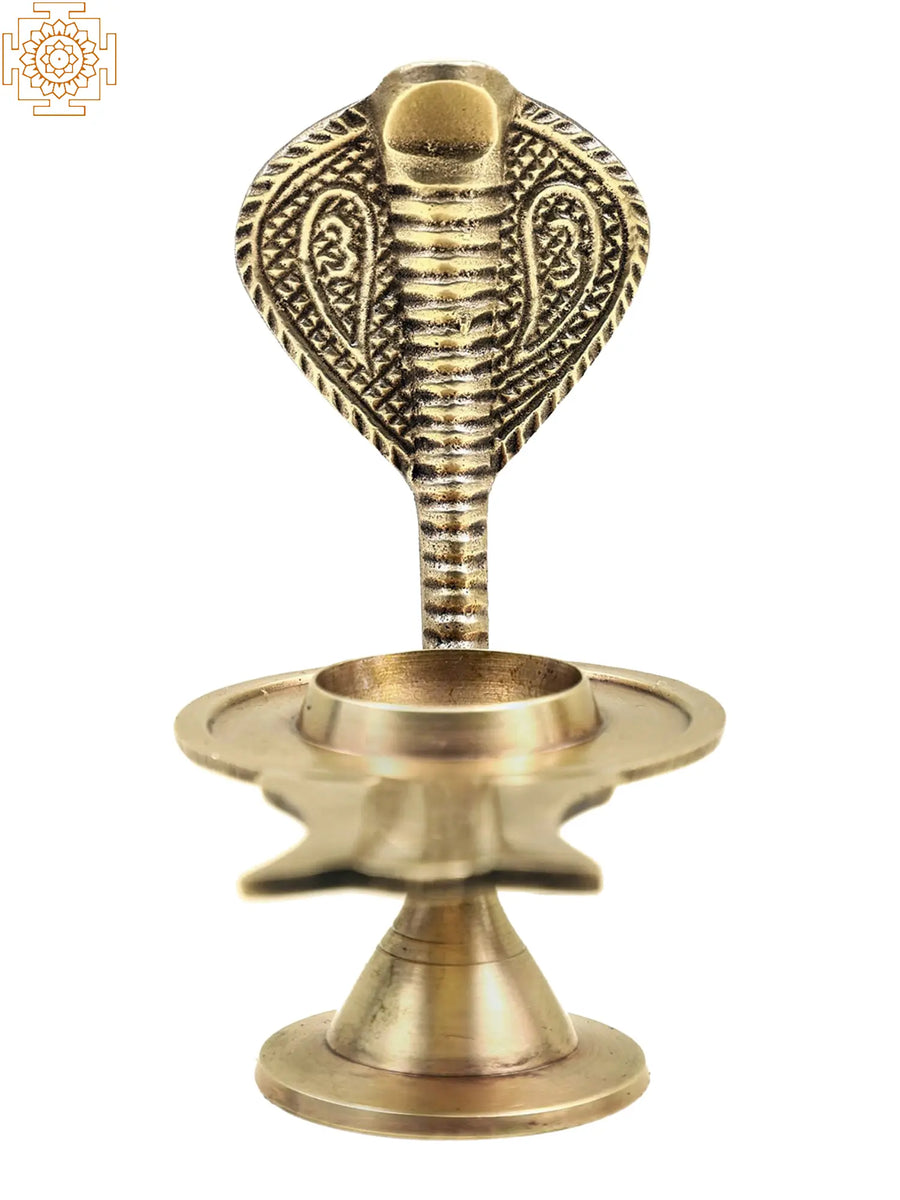4" Brass Shivling Stand for Home Pooja