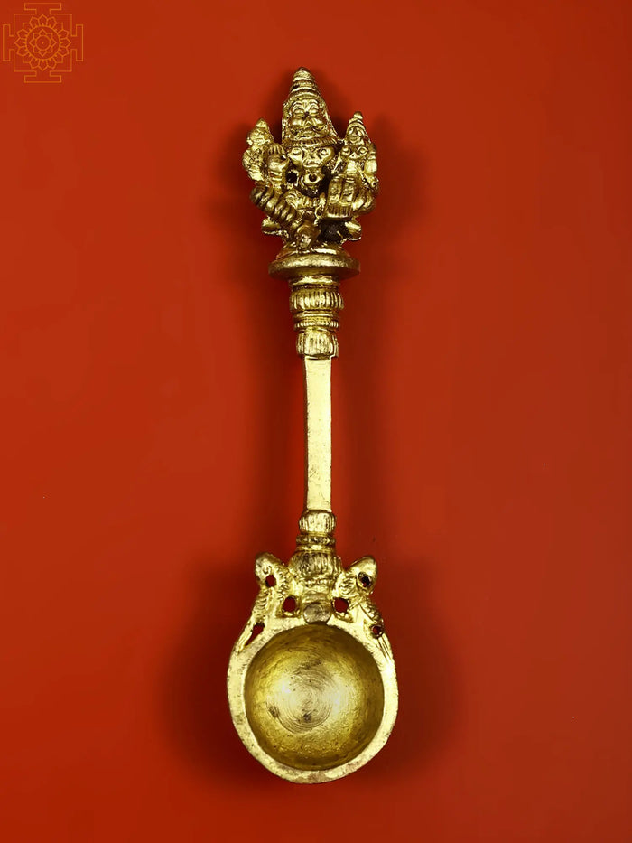 5" Narasimha with Lakshmi Ritual Spoon