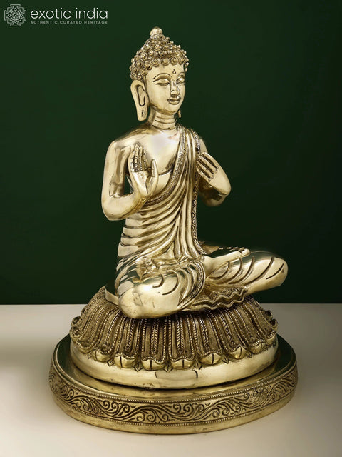 13" Brass Blessing Buddha