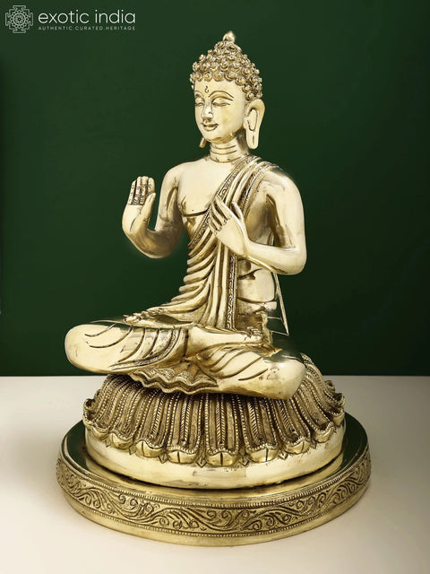 13" Brass Blessing Buddha