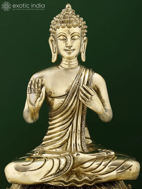 13" Brass Blessing Buddha