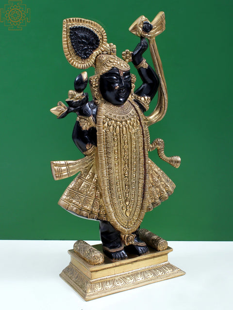 18" Brass Shri Krishna as Shrinath Ji