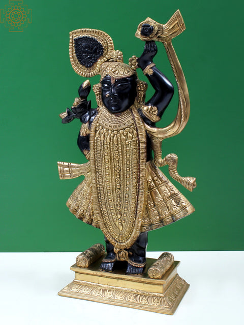 18" Brass Shri Krishna as Shrinath Ji