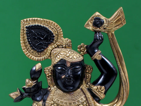 18" Brass Shri Krishna as Shrinath Ji