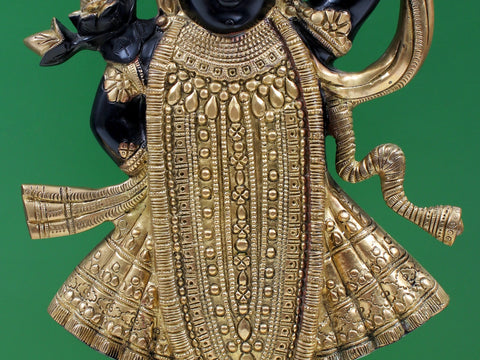 18" Brass Shri Krishna as Shrinath Ji
