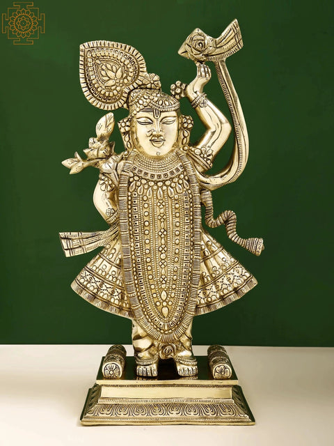 18" Brass Shri Krishna as Shrinath Ji