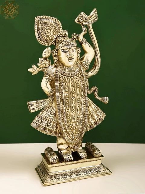 18" Brass Shri Krishna as Shrinath Ji