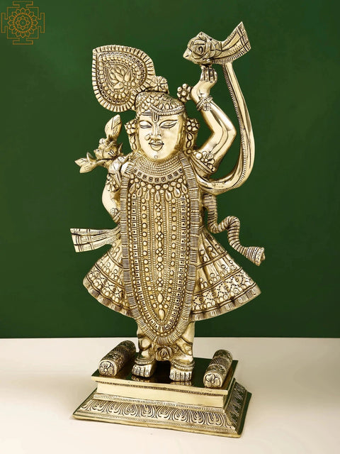 18" Brass Shri Krishna as Shrinath Ji