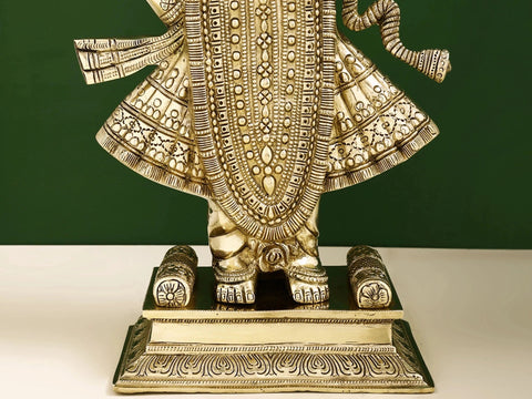 18" Brass Shri Krishna as Shrinath Ji
