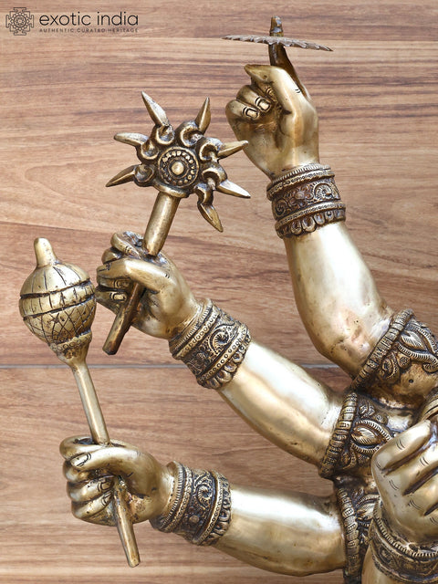 70" Large Goddess Maa Durga Brass Statue | Mahishasurmardini: Mother of the universe
