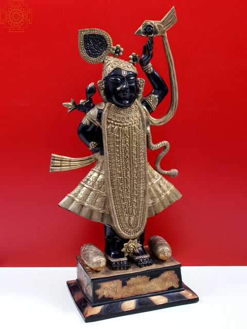 31" Brass Shri Krishna as Shrinath Ji