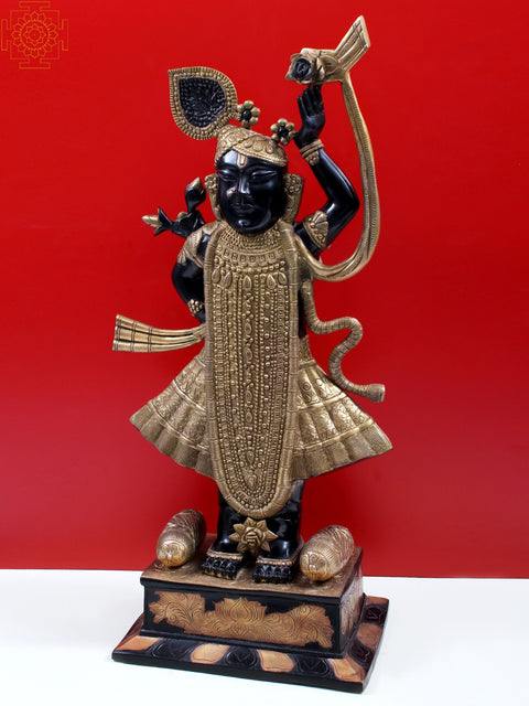 31" Brass Shri Krishna as Shrinath Ji