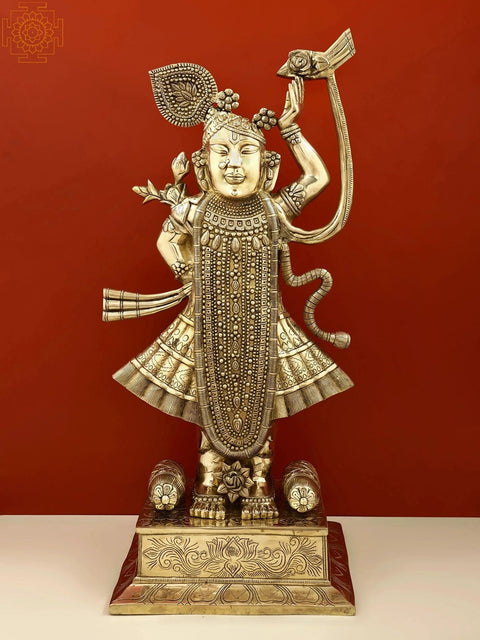 31" Brass Shri Krishna as Shrinath Ji