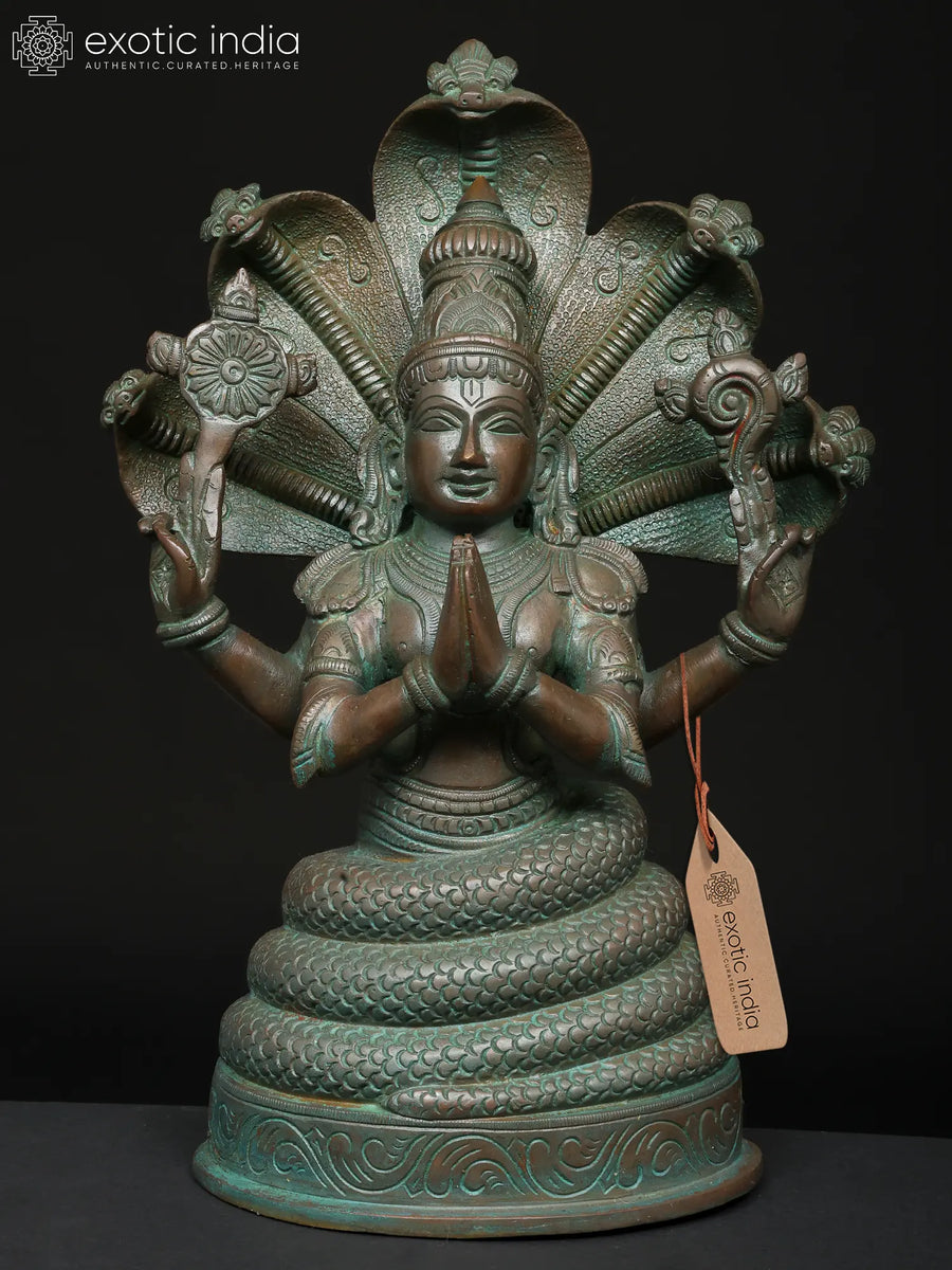 12" Brass Patanjali Idol for Yoga Practitioners and Home Pooja