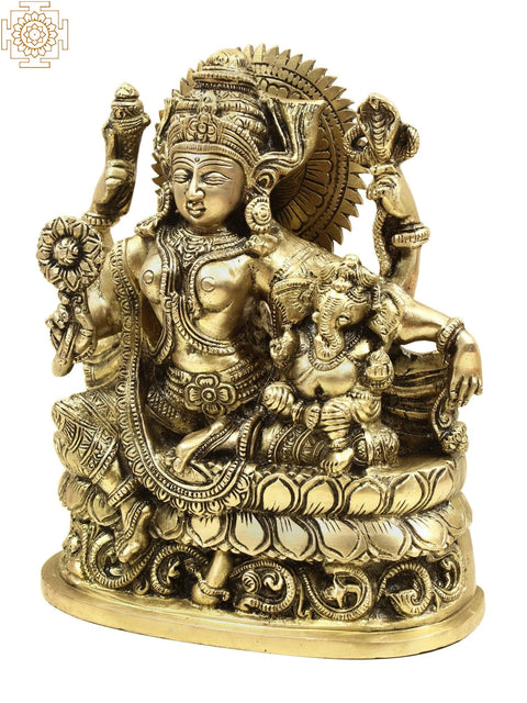 9'' Goddess Parvati with Baby Ganesha