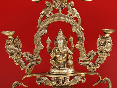 16" Lord Ganesha with Multiple Diyas
