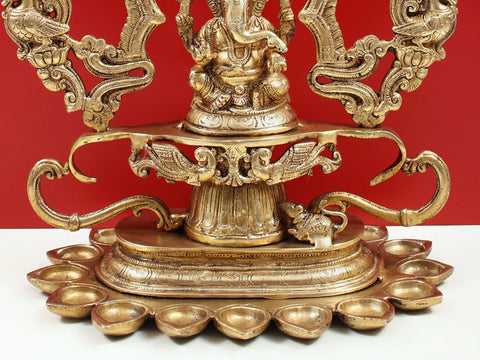 16" Lord Ganesha with Multiple Diyas