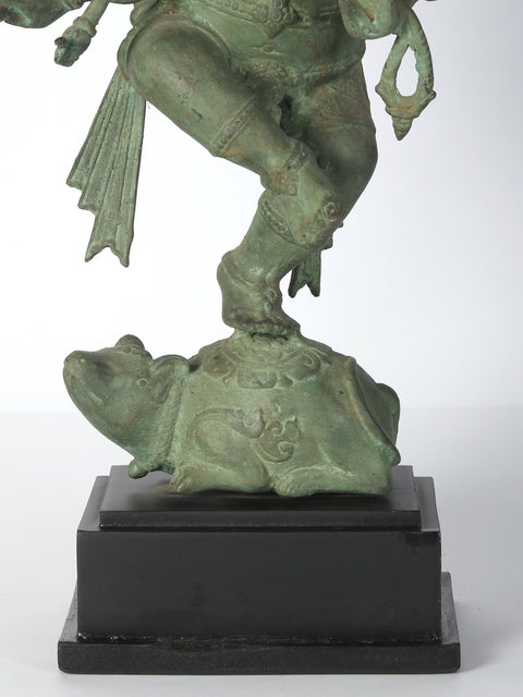 16" Brass Eight Armed Ganesha On Mushak