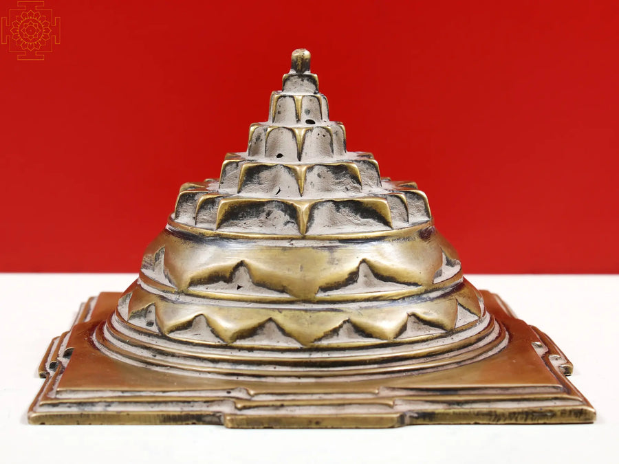 4" Shri Yantra Brass Statue for Pooja