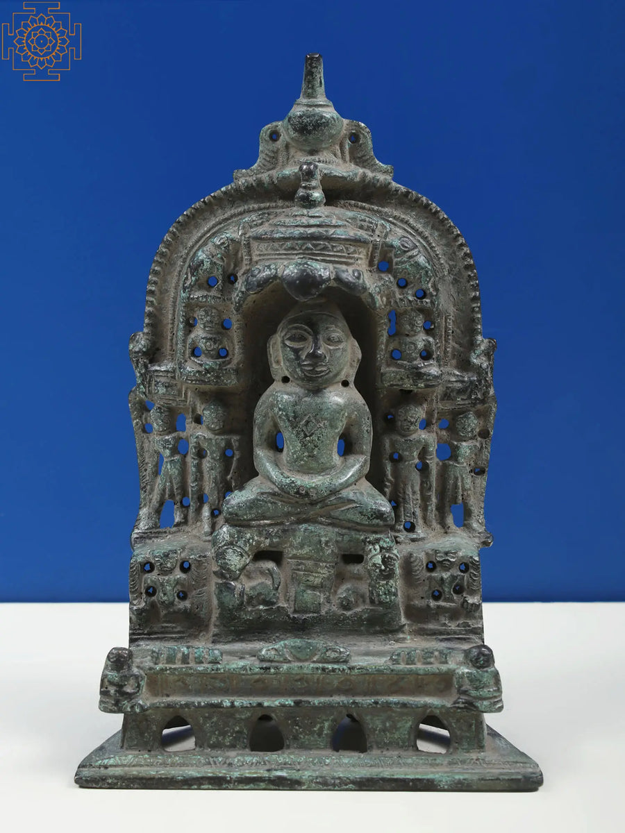 6" Small Jain Tirthankara Brass Idol for Pooja