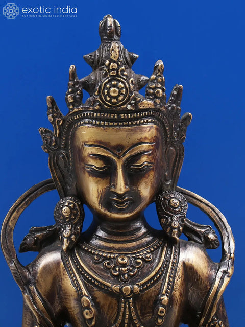 10" Crowned Buddha in Bhumisparsha Mudra
