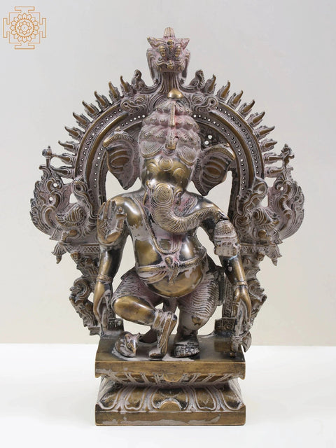 14" Dancing Ganesha with Kritimukha