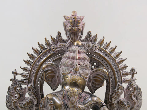14" Dancing Ganesha with Kritimukha