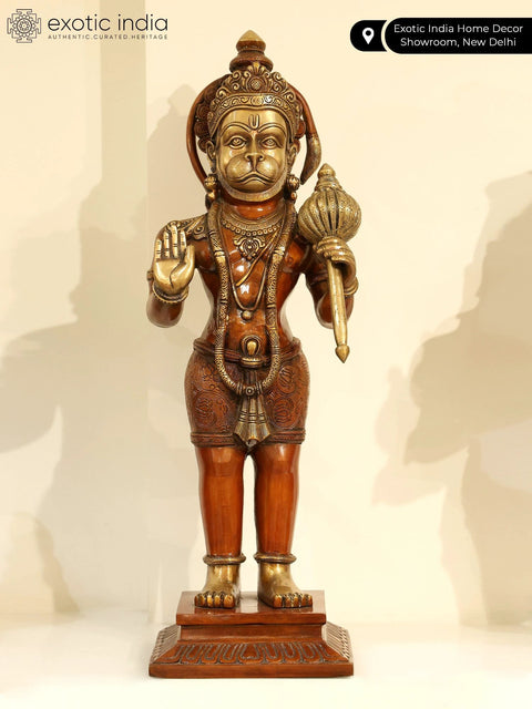 Blessing Lord Hanuman Brass Sculpture