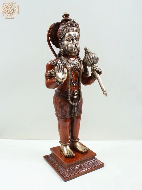 Blessing Lord Hanuman Brass Sculpture