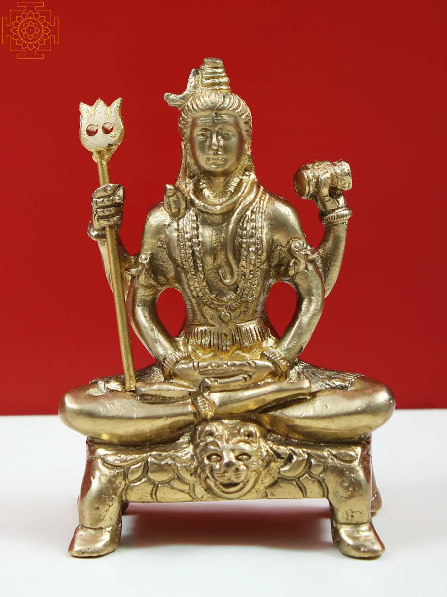 3" Small Mahayogi Shiva Brass Statue for Pooja