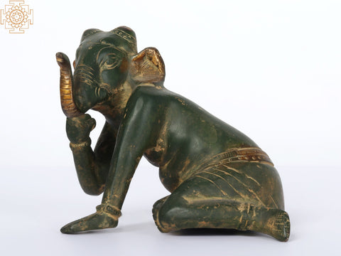 5" Small Lord Ganesha (A Movement Frozen in Time) In Brass