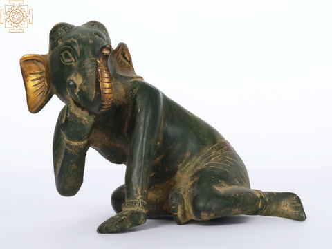 5" Small Lord Ganesha (A Movement Frozen in Time) In Brass