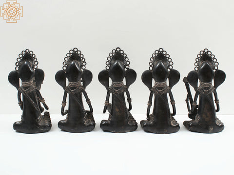 11" Brass Musical Ganesha Set (Tribal Dhokra Art)