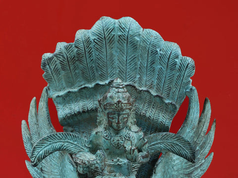 8" Brass Lord Vishnu Seated on Garuda