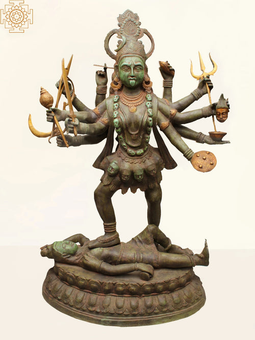 43" Brass Goddess Kali Statue for Home Pooja