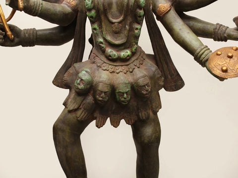43" Brass Large Goddess Kali Sculpture | Religious Figurine