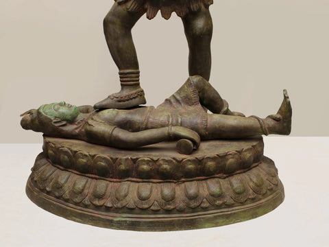 43" Brass Large Goddess Kali Sculpture | Religious Figurine