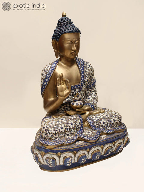 22" Brass Gautam Buddha Preaching His Dharma