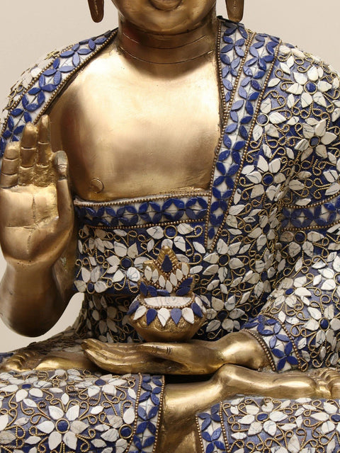 22" Brass Gautam Buddha Preaching His Dharma