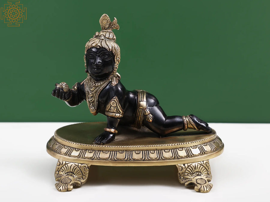 6" Brass Laddu Gopal Idol for Pooja
