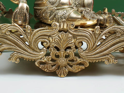 14" Relaxing Ganesha Brass Statue