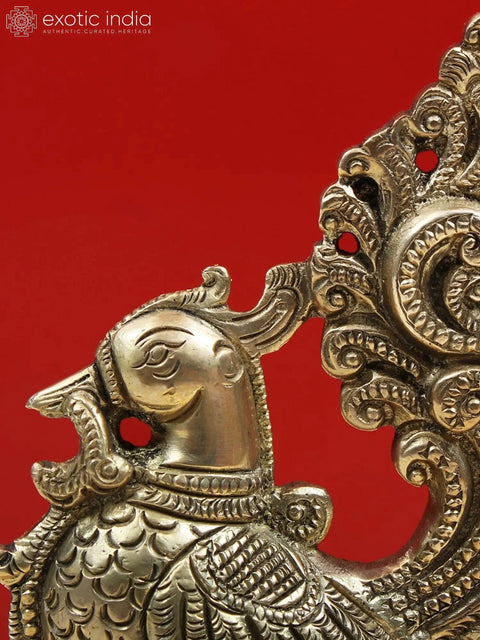 7" Brass Peacock Diya