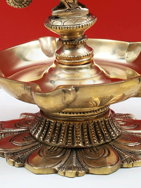 7" Brass Peacock Diya