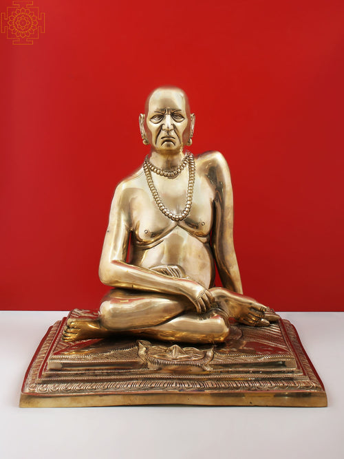 13" Brass Shri Swami Samarth Statue for Pooja